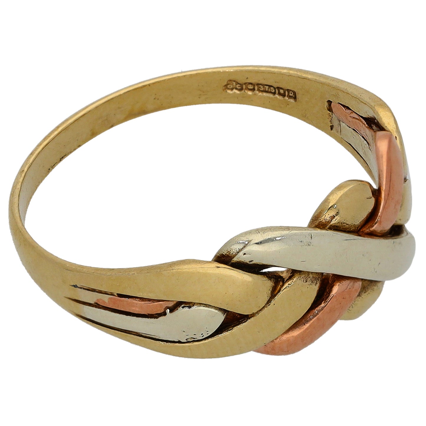 9ct Tri-Colour Gold Alternative Ring Size S