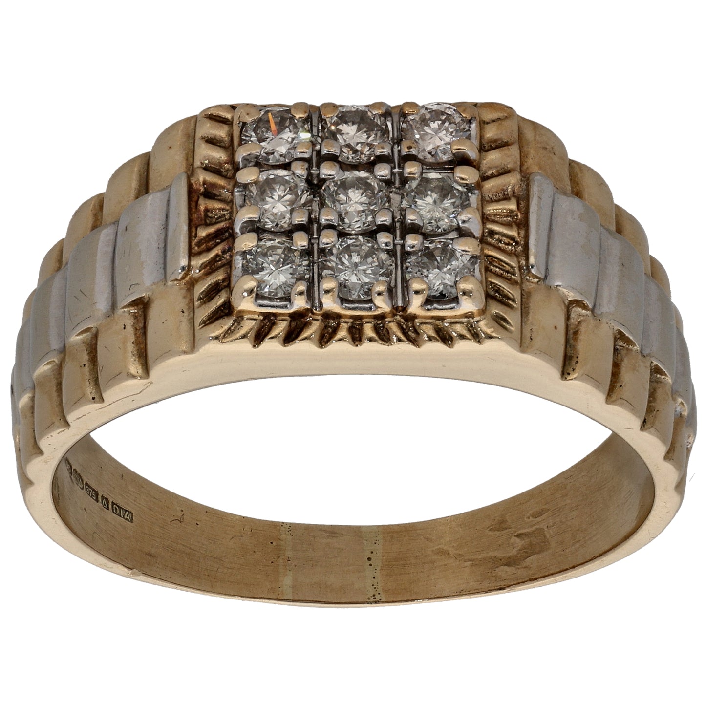 9ct Gold Clear Garnet Dress/Cocktail Ring Size K