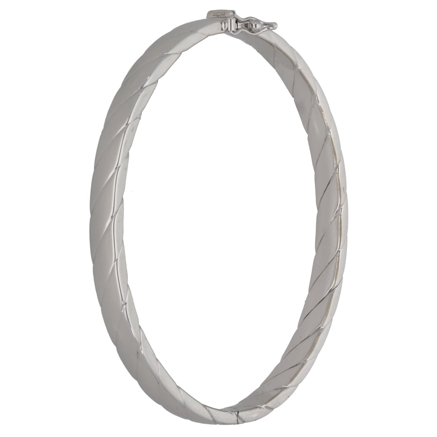 9ct White Gold Hinged/Clasp Bangle