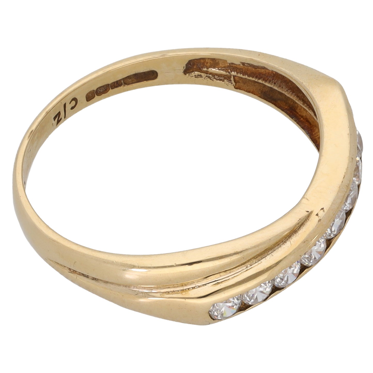 9ct Gold Cubic Zirconia Half Eternity Ring Size O