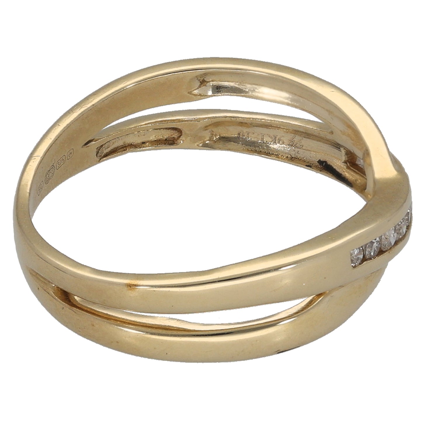 9ct Gold 0.10ct Diamond Half Eternity Ring Size K