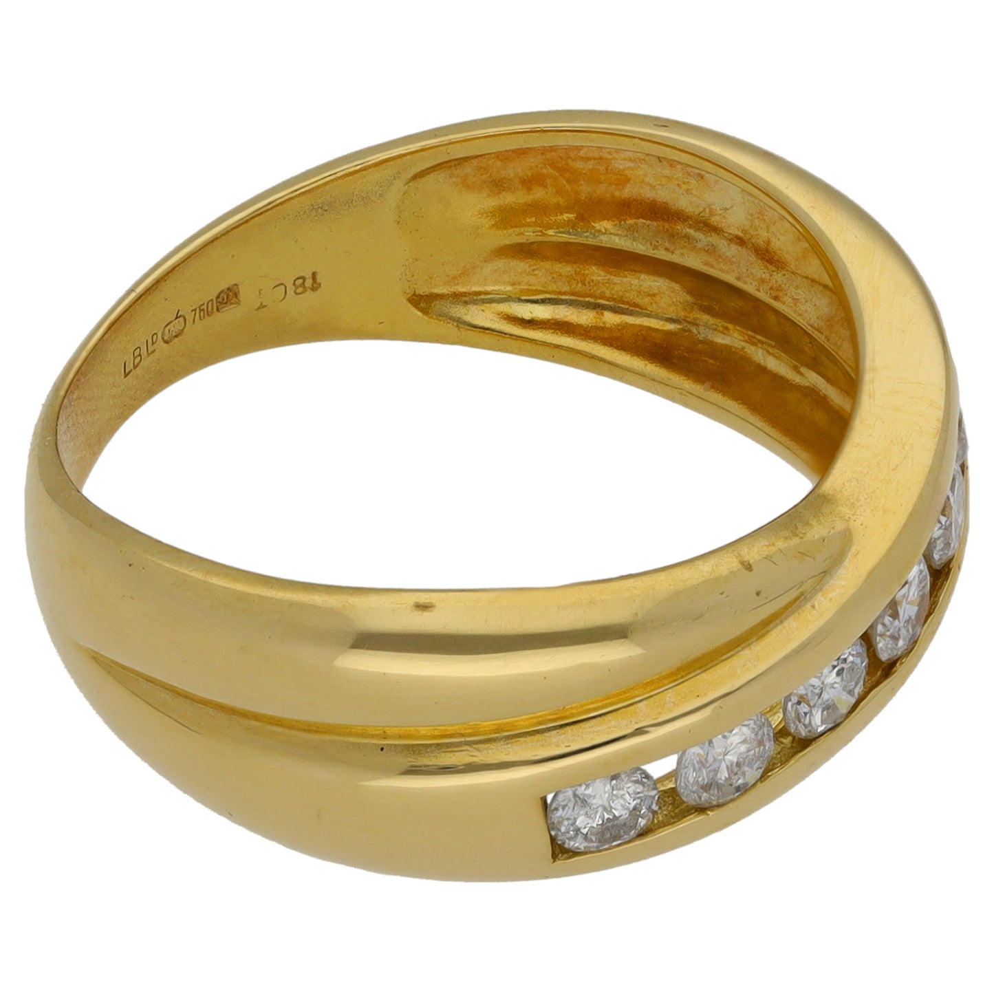 18ct White Gold 0.49ct Diamond Half Eternity Ring Size O