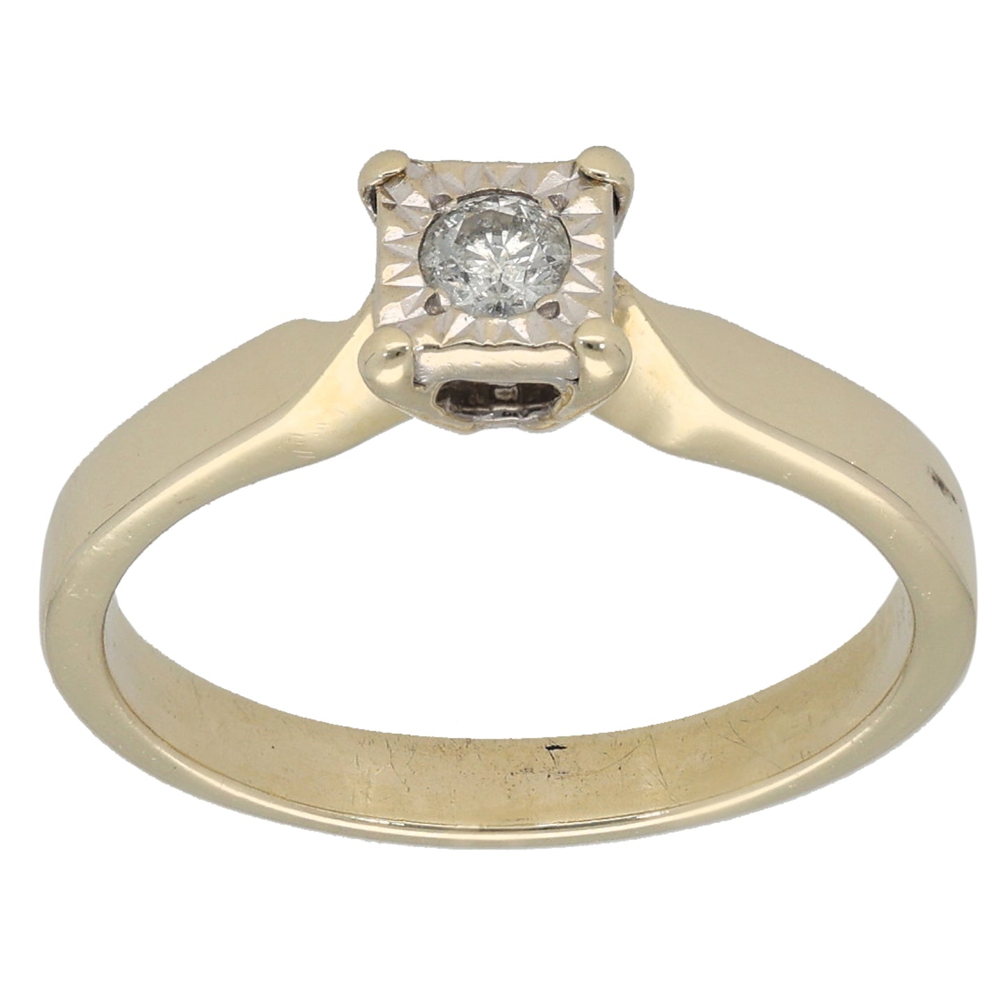 9ct Gold 0.10ct Diamond Solitaire Ring Size K
