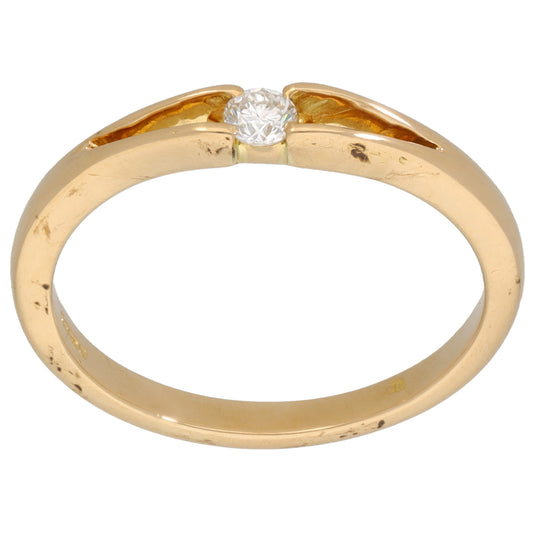 18ct Gold 0.10ct Diamond Solitaire Ring Size N