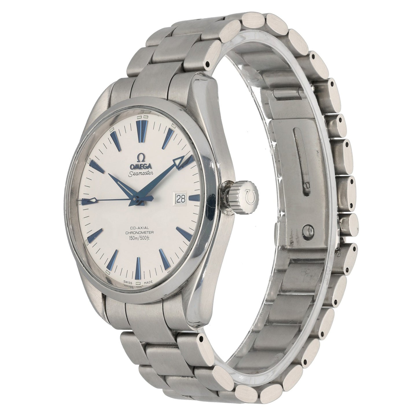 Omega Seamaster Aqua Terra 2502.33.00, white dial, stainless steel, front angle image