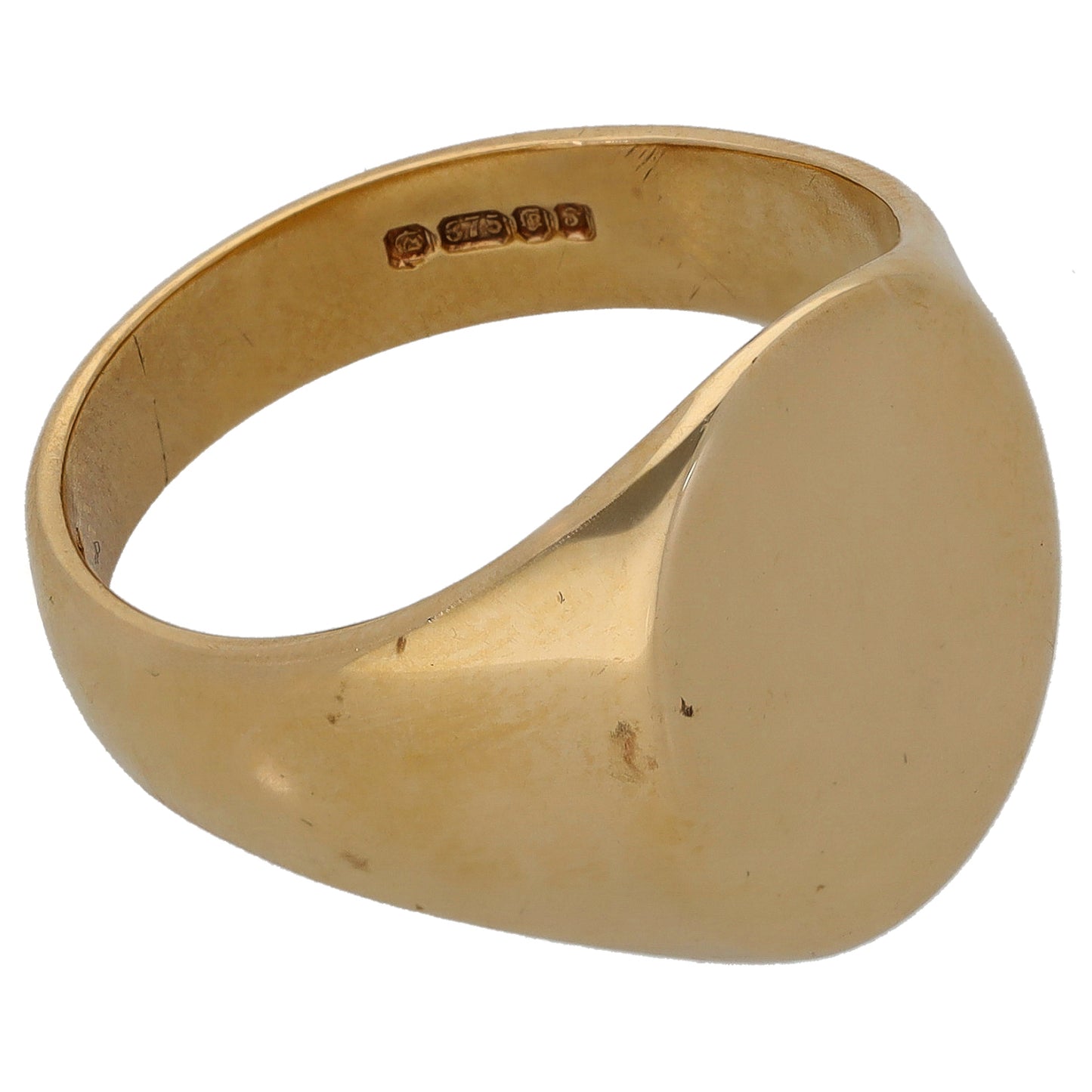 9ct Gold Plain Signet Ring Size Q