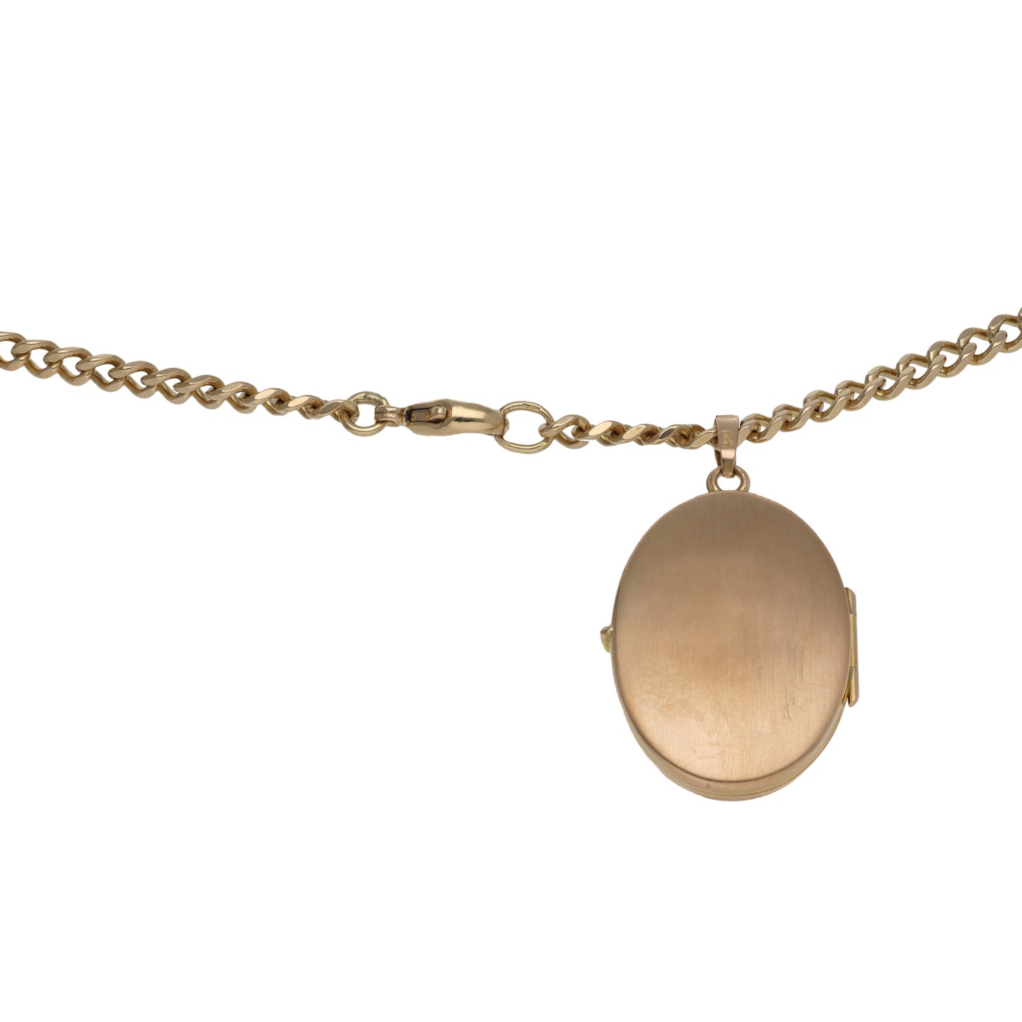 9ct Gold Patterned Locket Pendant With Chain