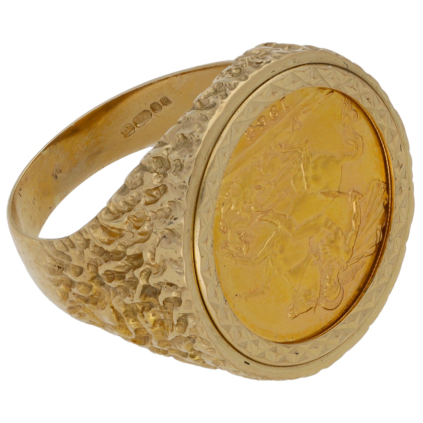 9ct Gold Coin Ring Size Z