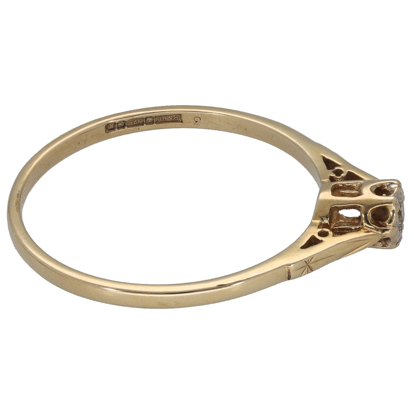 9ct Gold 0.05ct Diamond Solitaire Ring Size V