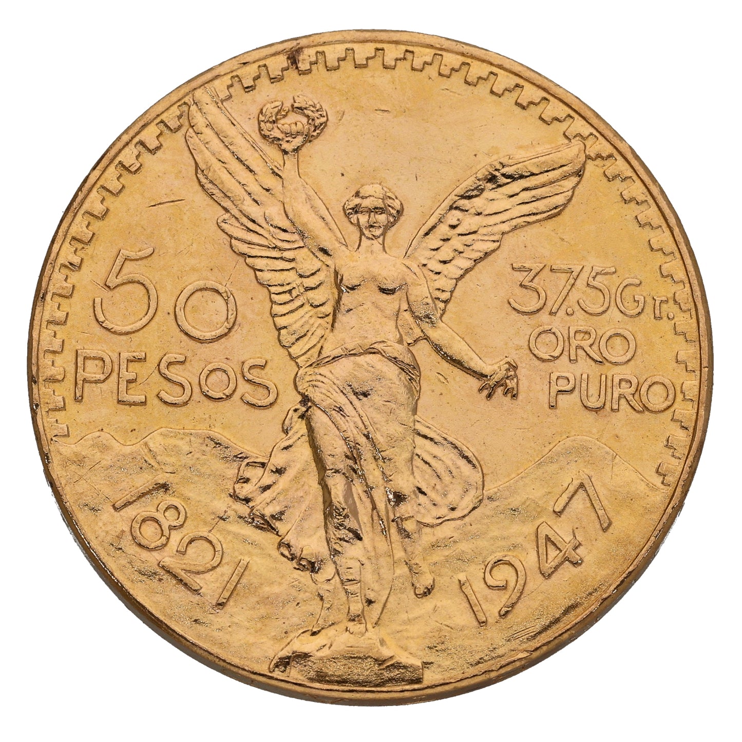 22ct Gold Mexican 50 Pesos Coin 1821 - 1947
