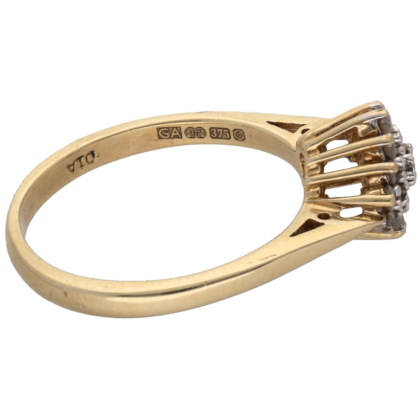 9ct Gold 0.25ct Diamond Cluster Ring Size M