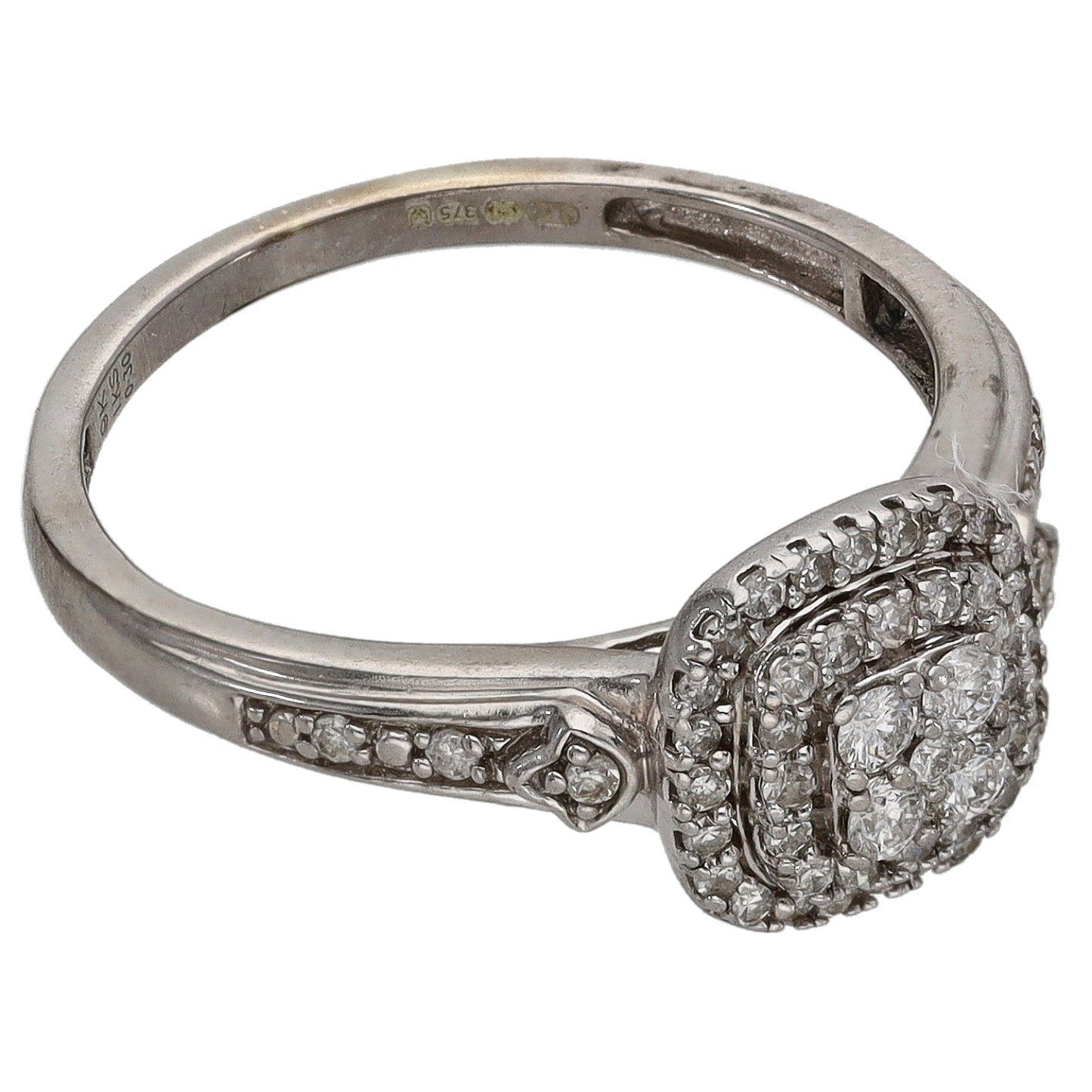 9ct White Gold 0.30ct Diamond Dress/Cocktail Ring Size M