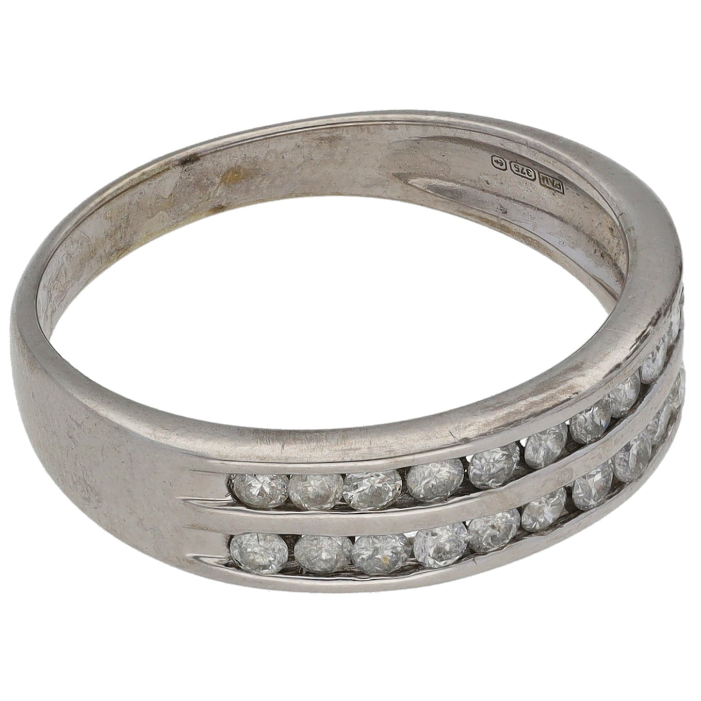 9ct White Gold 0.36ct Diamond Half Eternity Ring Size M