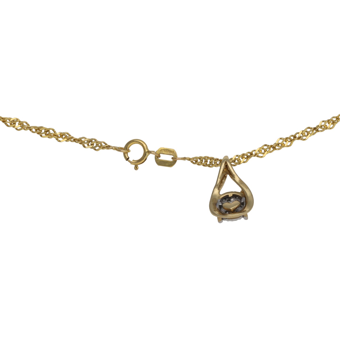 9ct Gold 0.02ct Diamond Fancy Necklace 18"