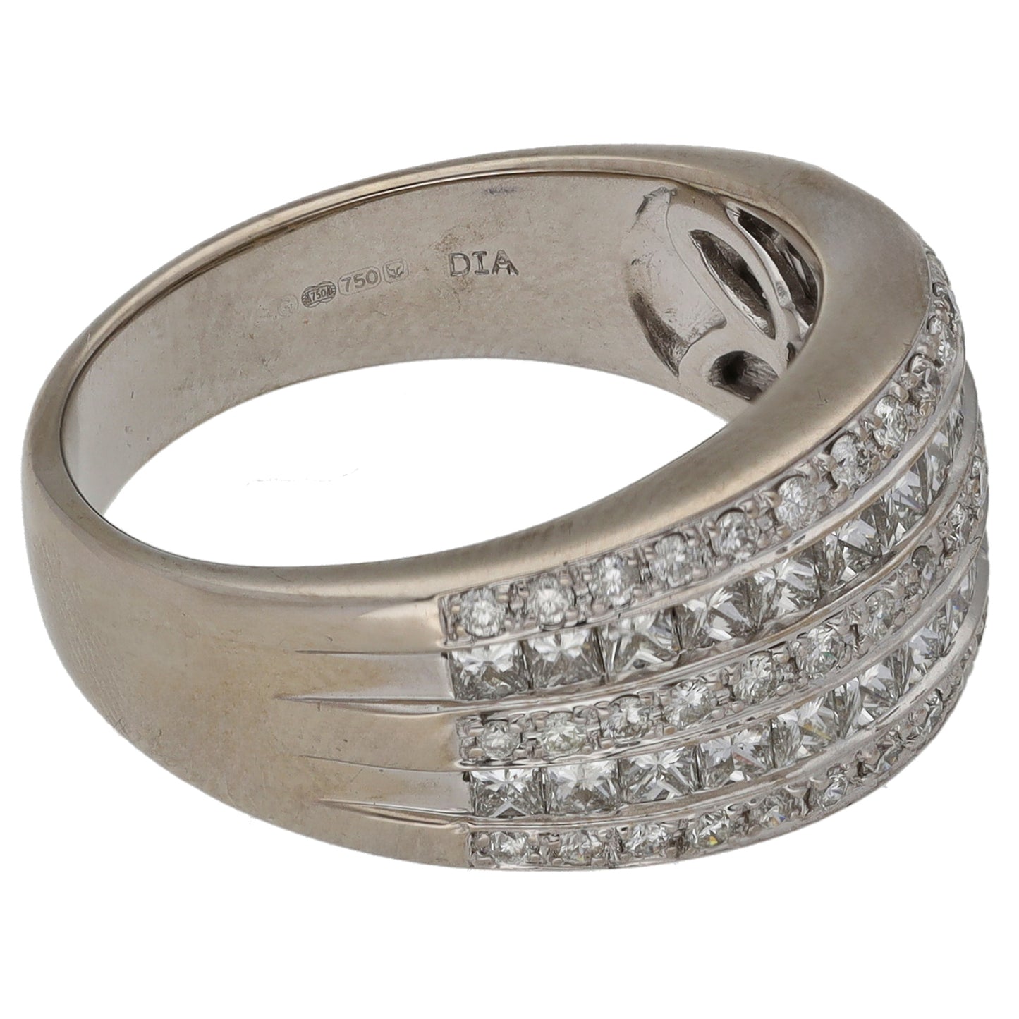 18ct White Gold 1.50ct Diamond Dress/Cocktail Ring Size P