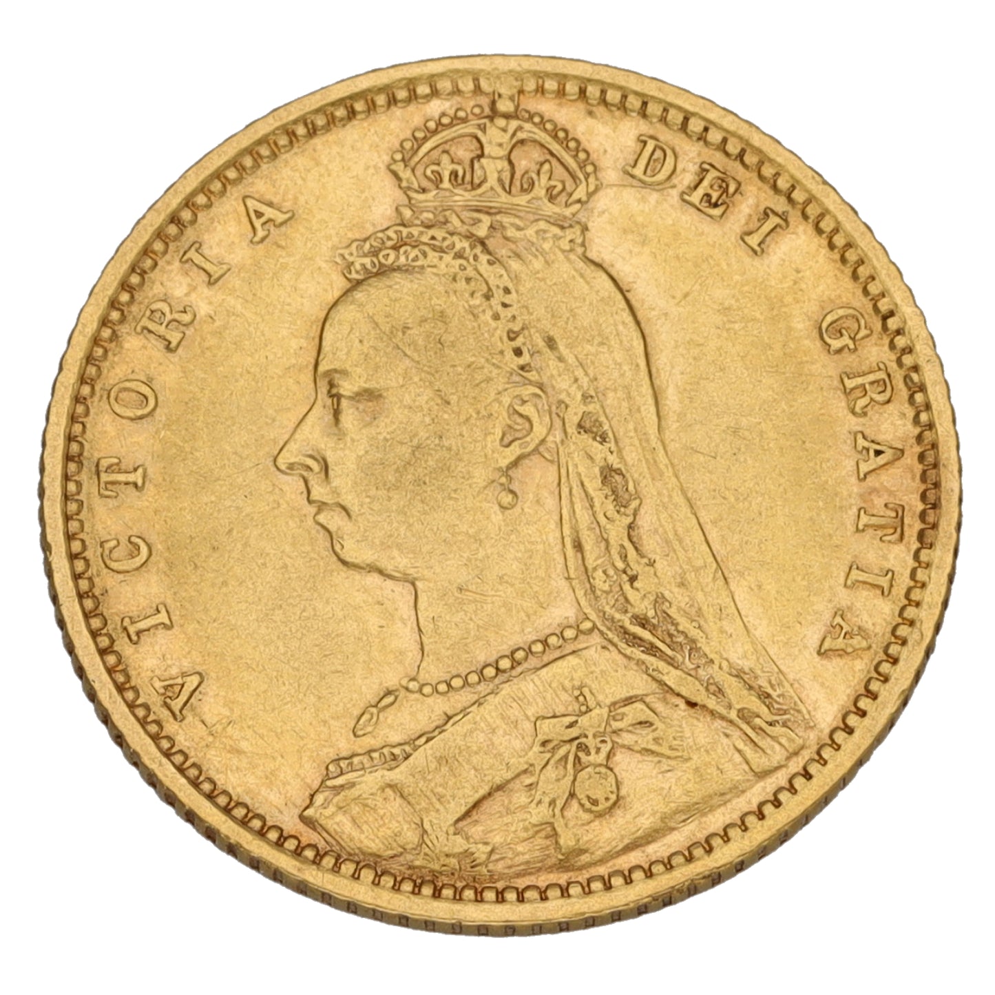 22ct Gold Queen Victoria Half Sovereign Coin 1892