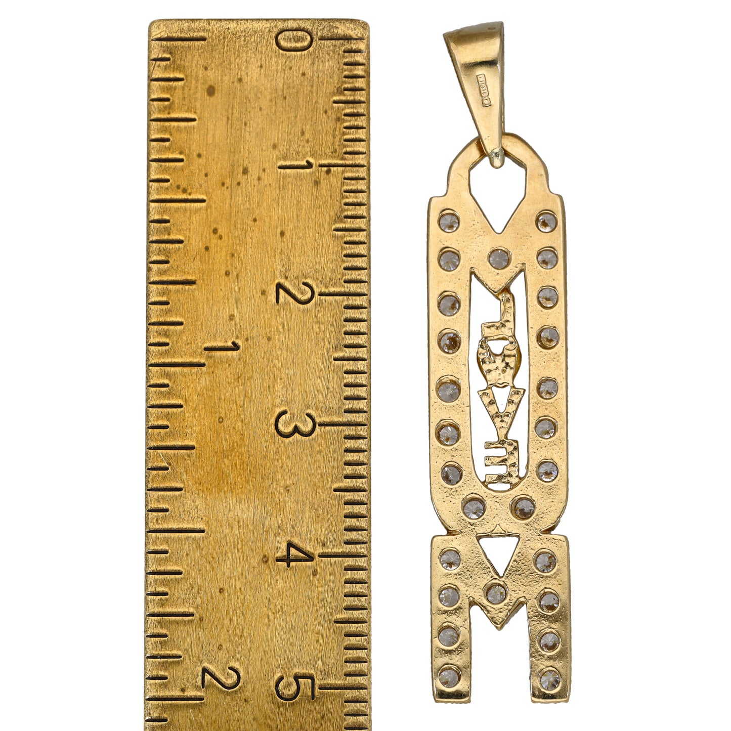 9ct Gold Cubic Zirconia Mum/Mother Pendant