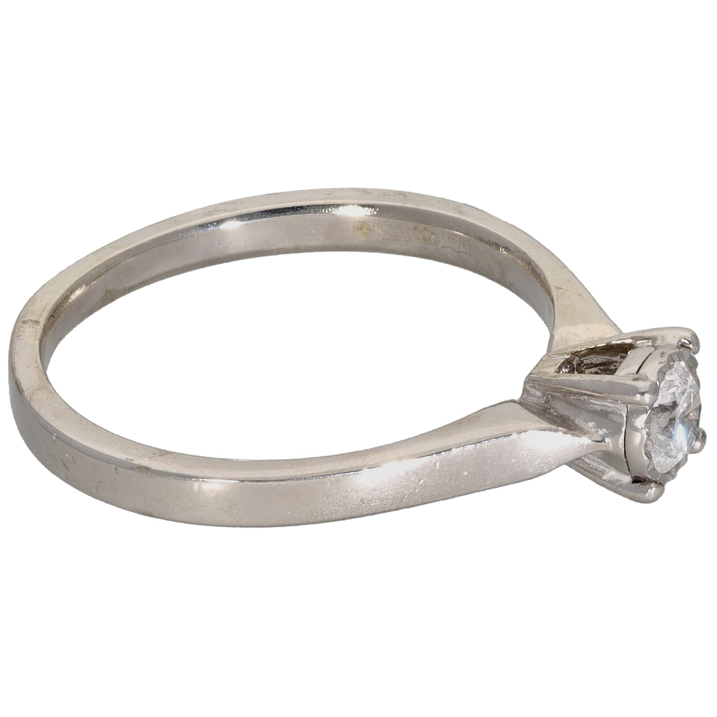 9ct White Gold 0.20ct Diamond Solitaire Ring Size M