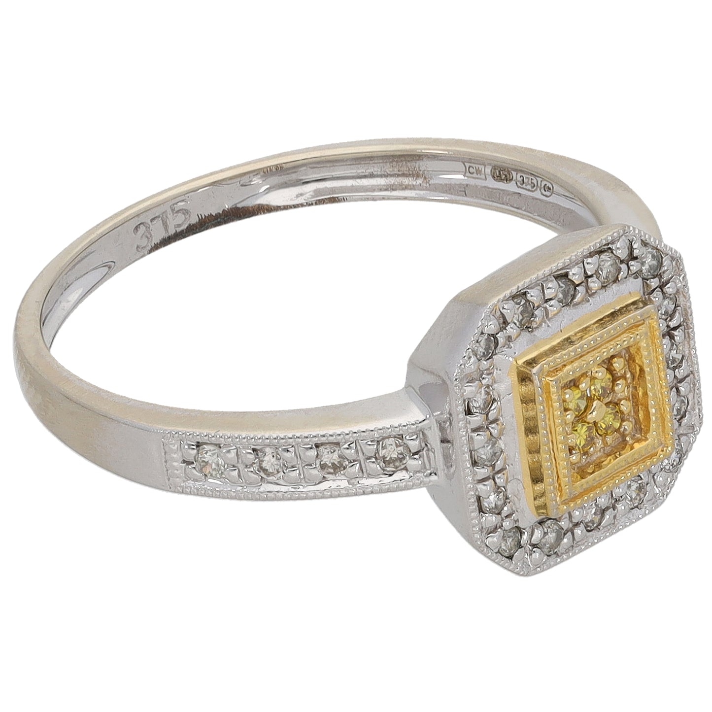 9ct White Gold 0.28ct Diamond Dress/Cocktail Ring Size O