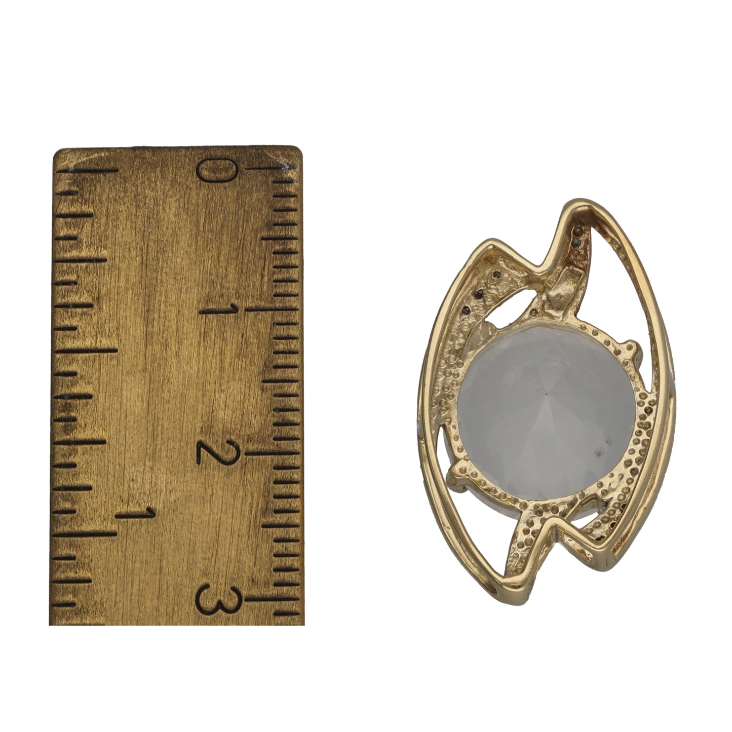 9ct Gold Quartz & 0.03ct Diamond Dress/Cocktail Pendant
