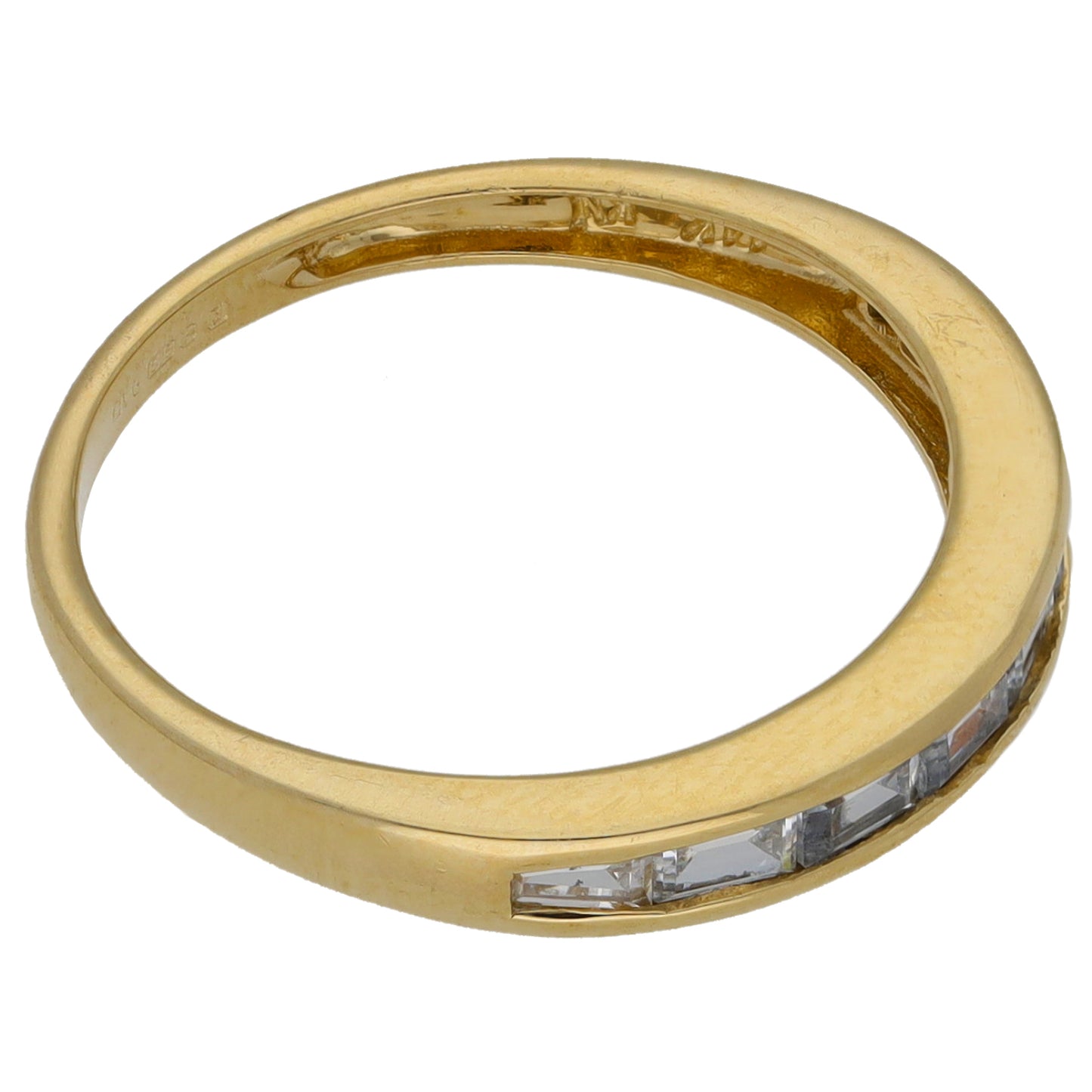 14ct Gold Cubic Zirconia Half Eternity Ring Size O