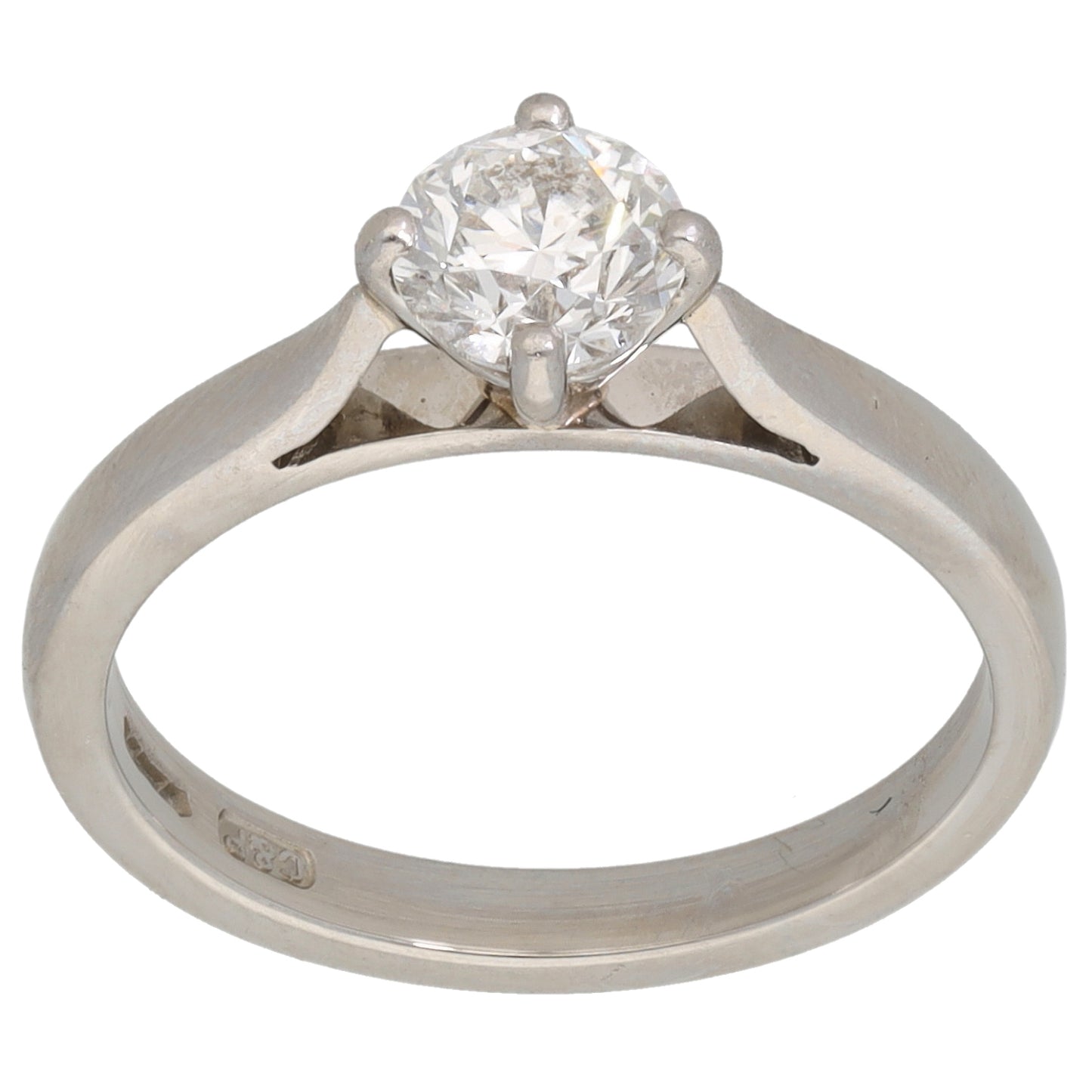 Platinum 0.70ct Diamond Solitaire Ring Size M