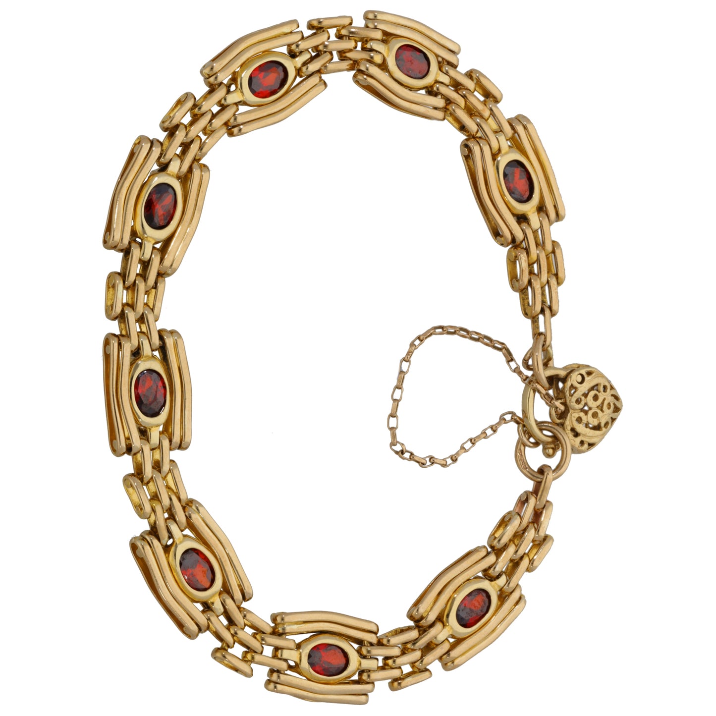 9ct Gold Garnet Alternative Bracelet