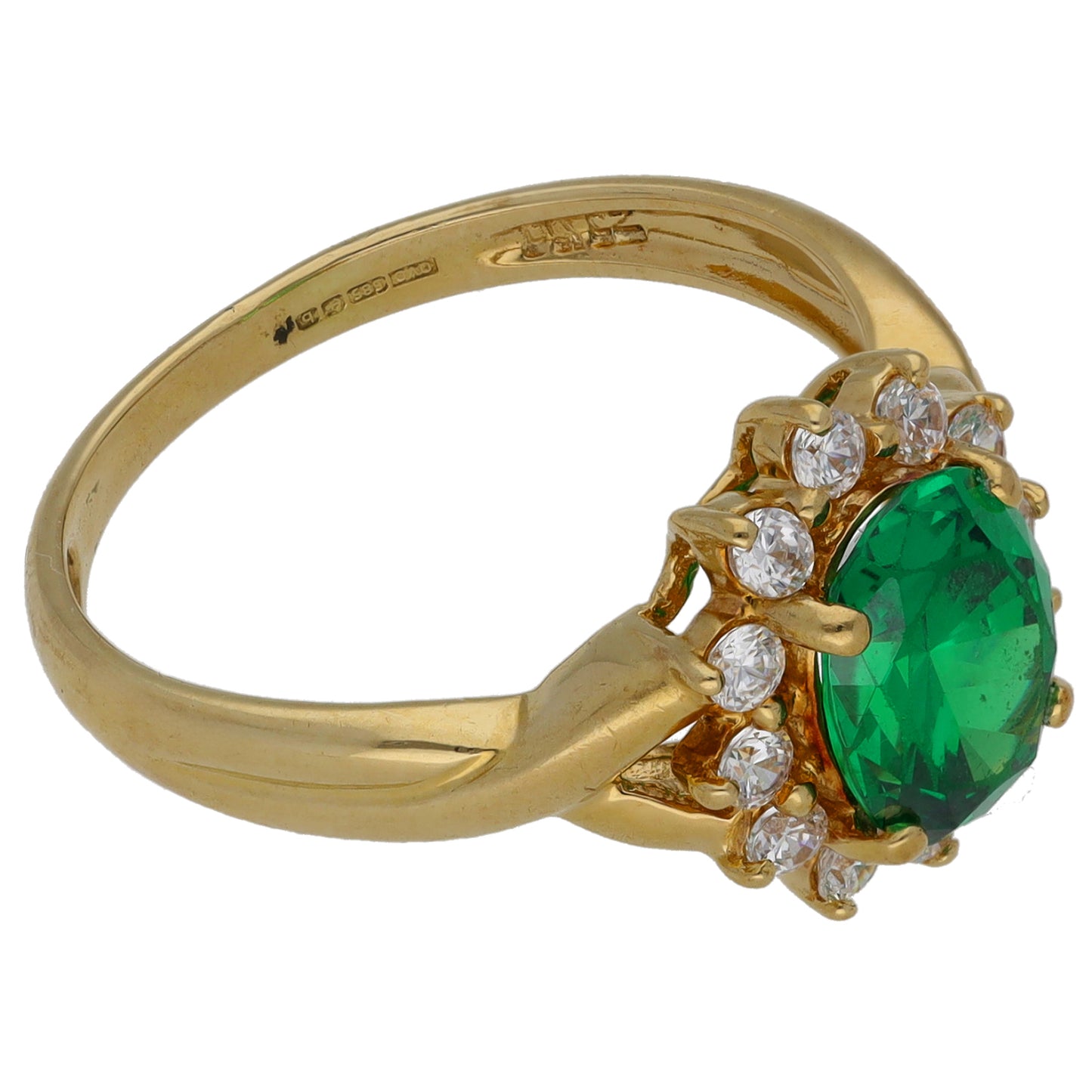 14ct Gold Imitation Gems Dress/Cocktail Ring Size Q