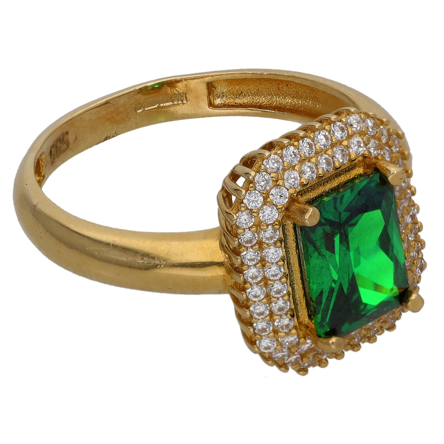 14ct Gold Imitation Halo Ring Size O