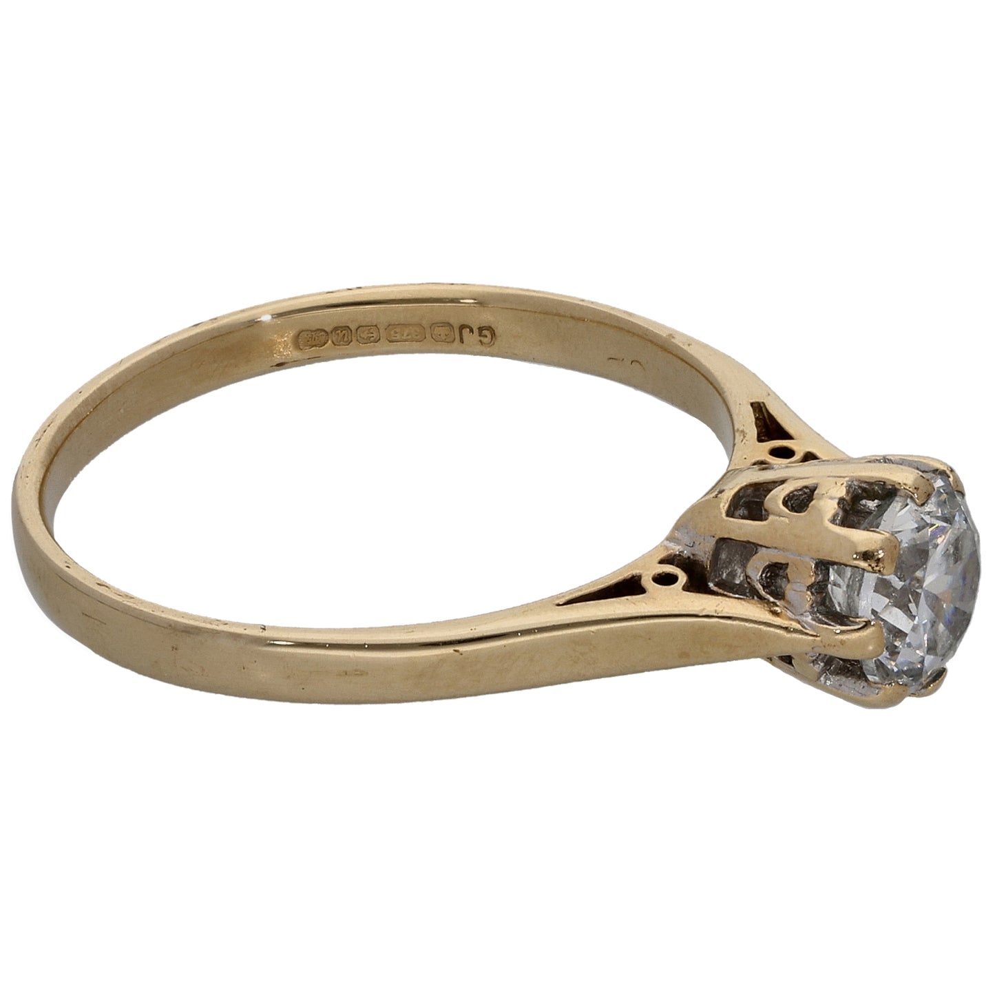 9ct Gold Cubic Zirconia Single Stone Ring Size Q