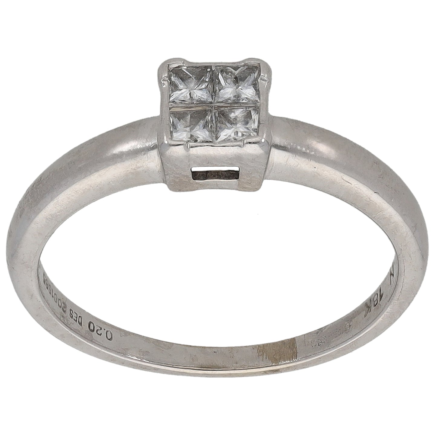 18ct White Gold 0.20ct Diamond Dress/Cocktail Ring Size L