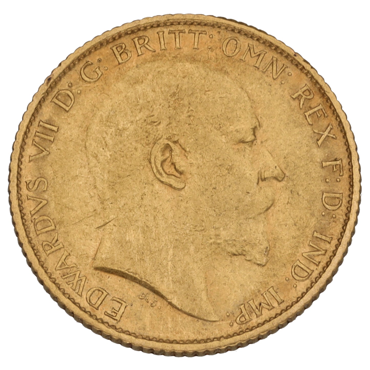 22ct Gold King Edward VII Half Sovereign Coin 1908