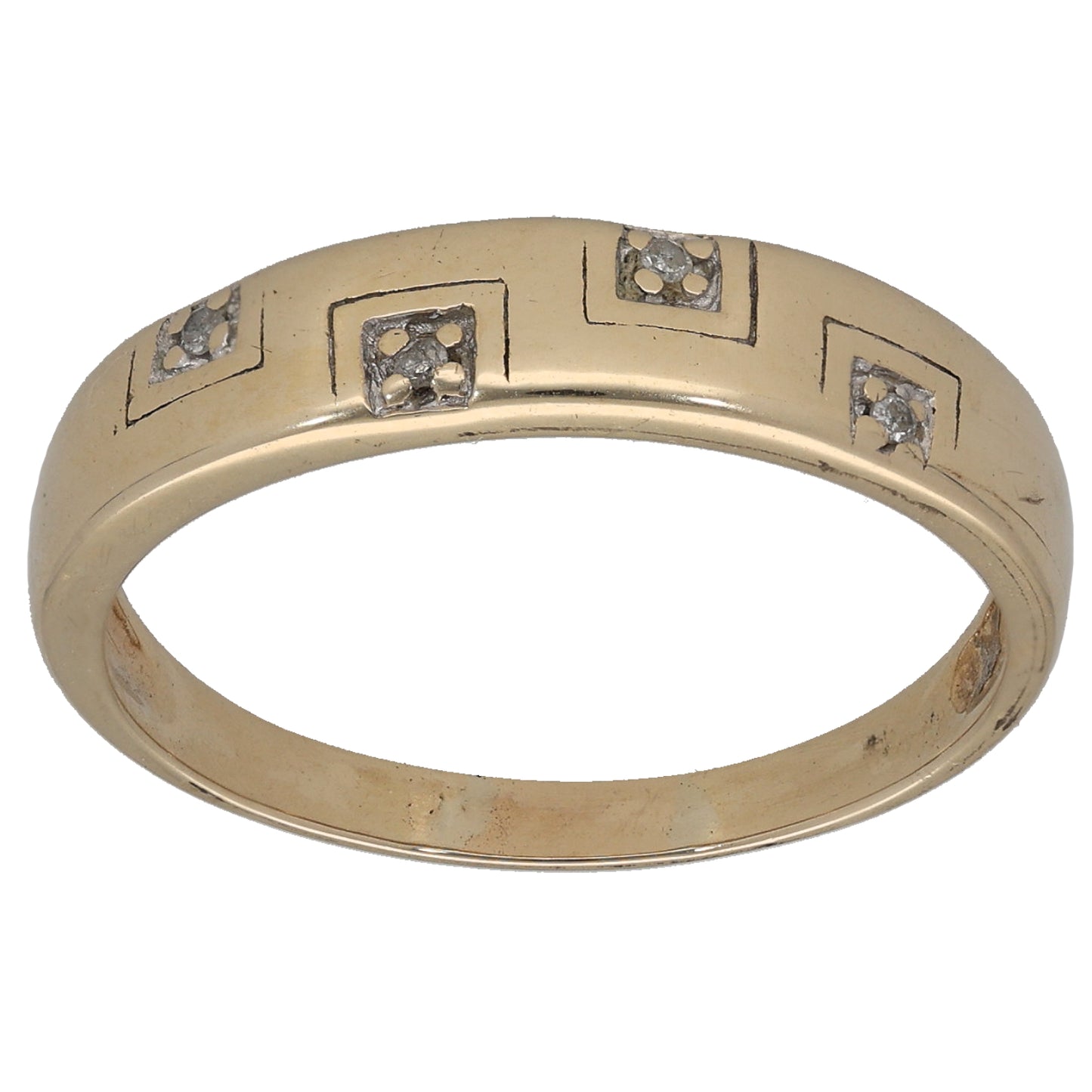 9ct Gold 0.04ct Diamond Half Eternity Ring Size U