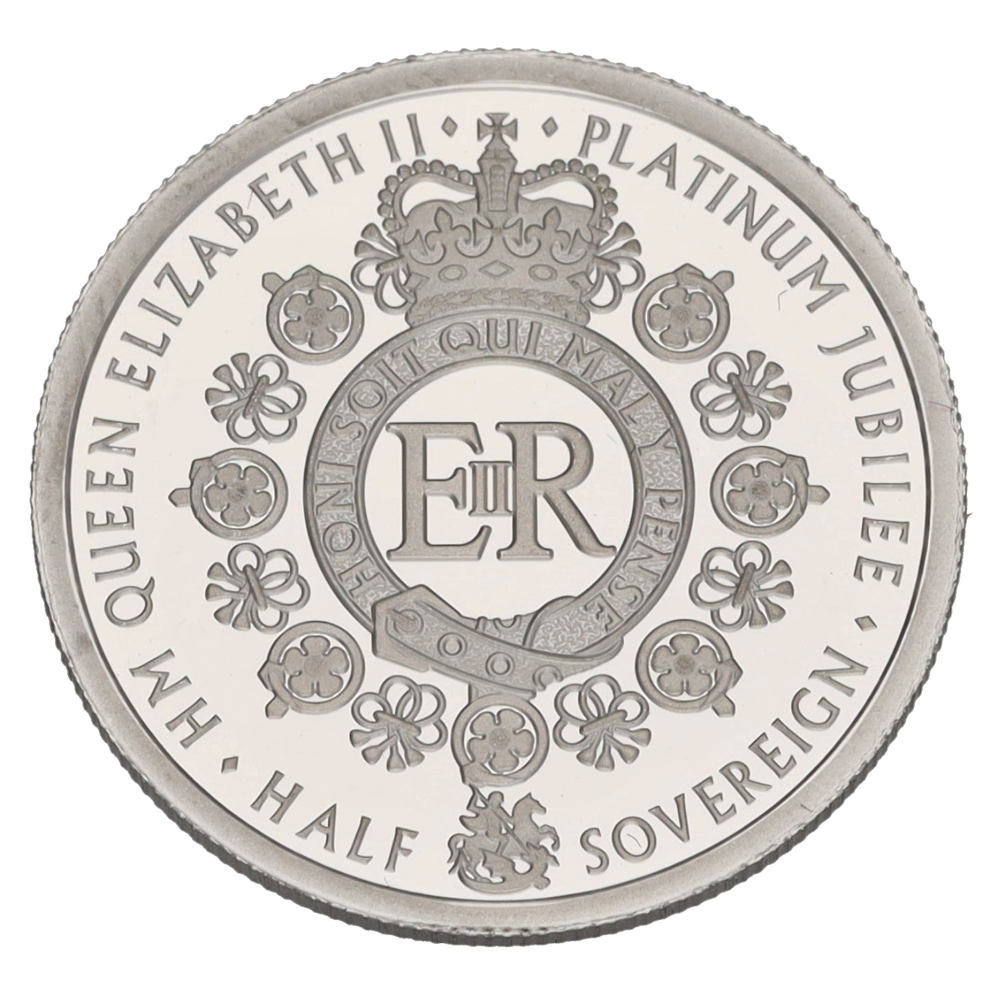 Platinum Queen Elizabeth II Platinum Jubilee Half Sovereign Coin 2022