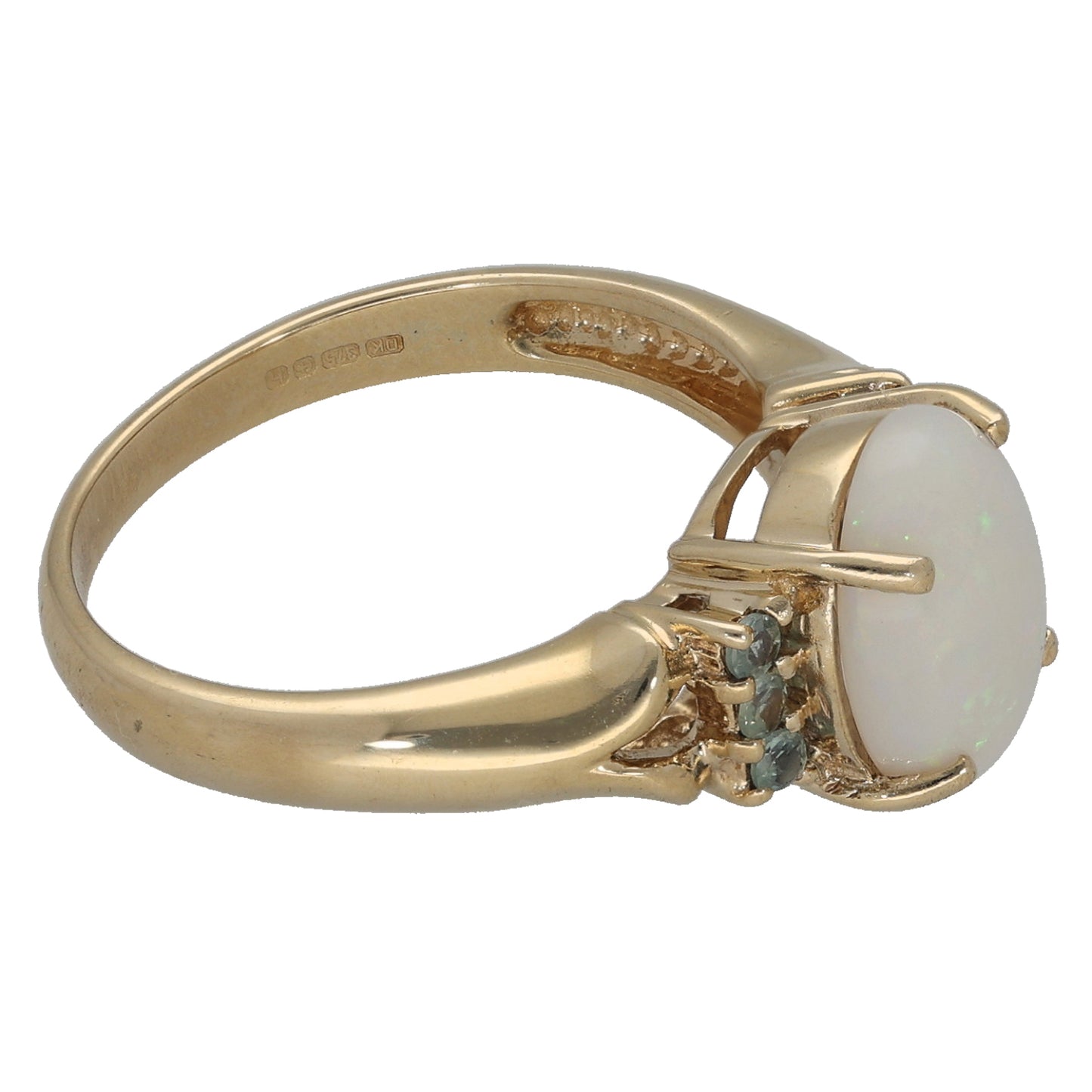 9ct Gold Opal & Chrysoberyl Dress/Cocktail Ring Size N