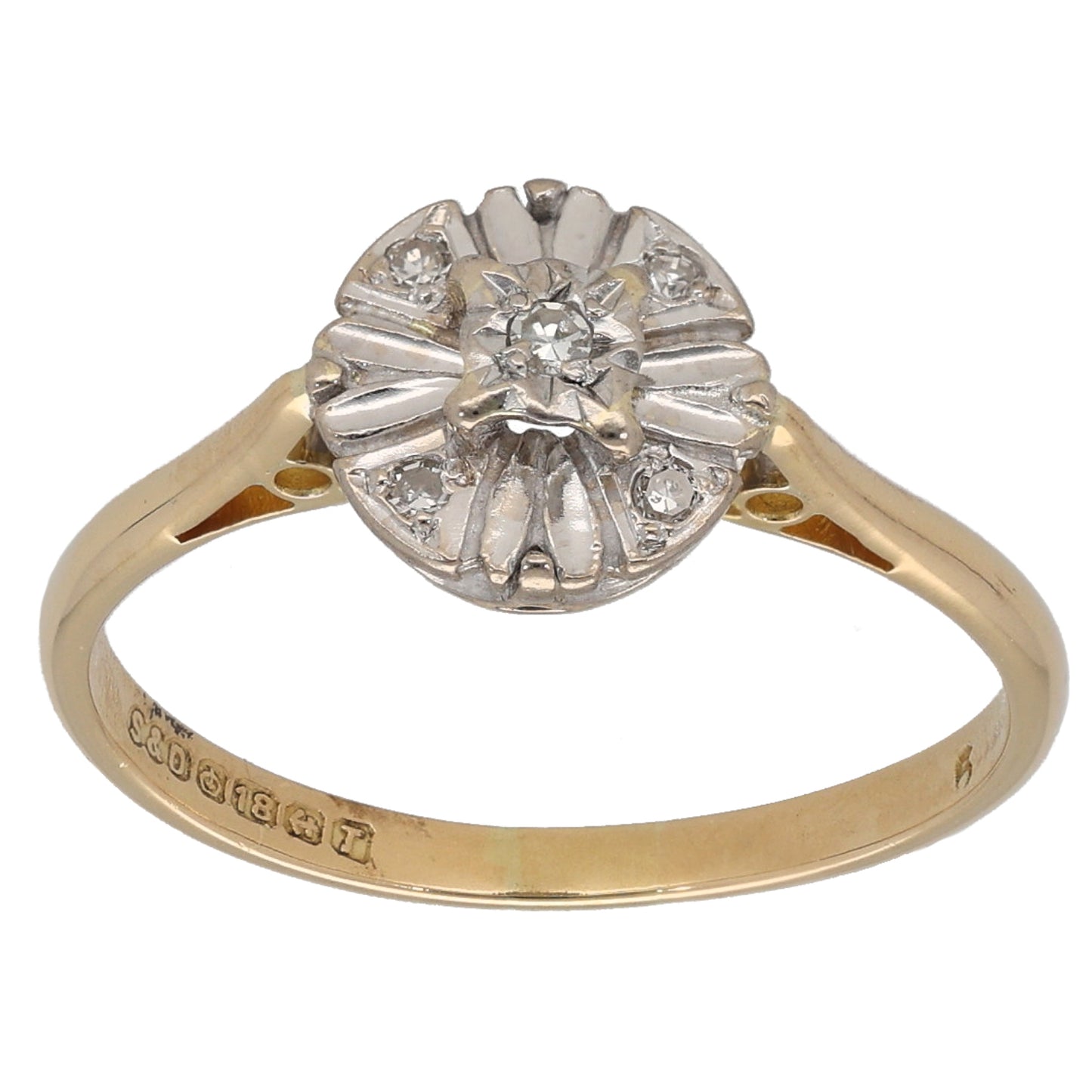 18ct Gold 0.20ct Diamond Cluster Ring Size M