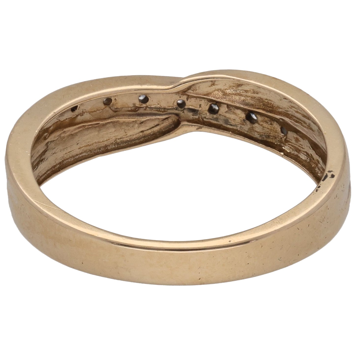 9ct Gold 0.07ct Diamond Half Eternity Ring Size N