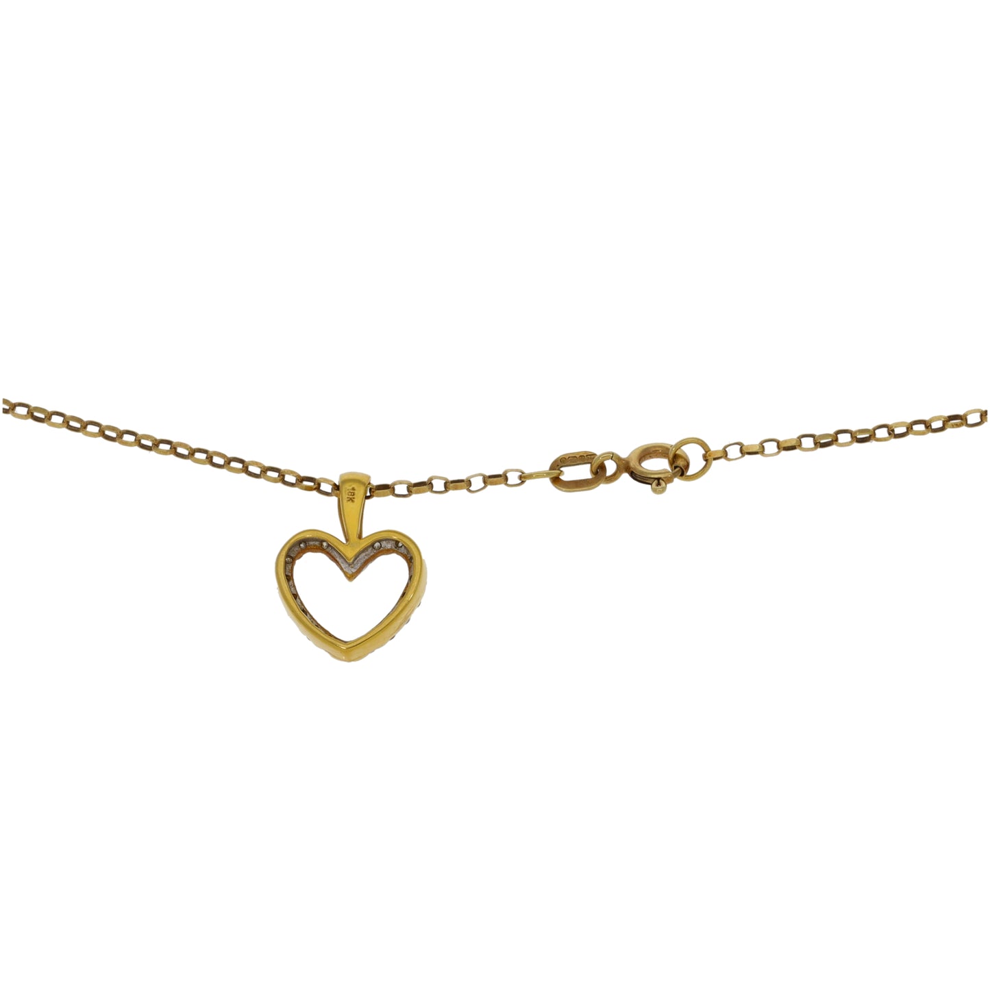 9ct Gold 0.255ct Diamond Heart Pendant With Chain