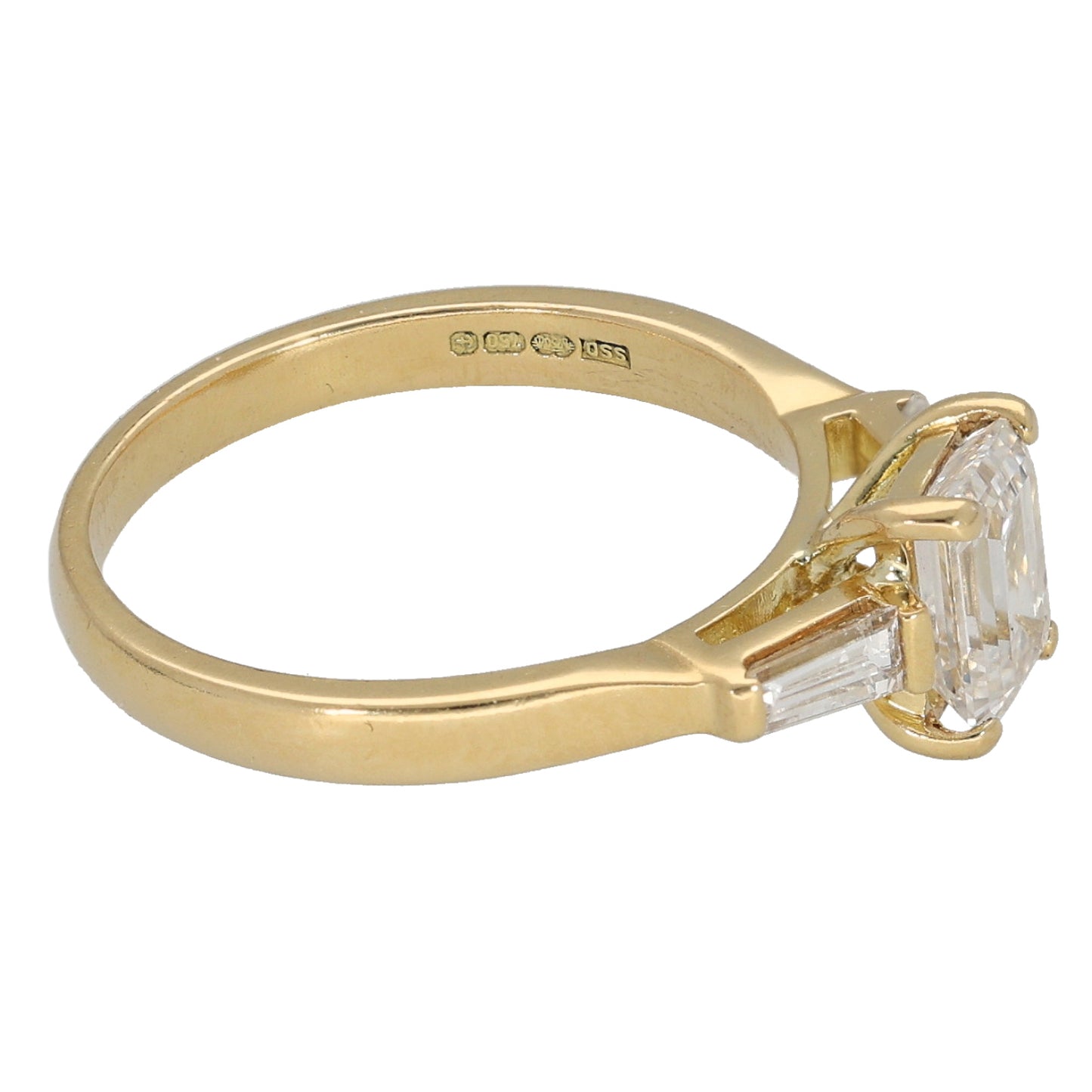 18ct Gold 1.17ct Diamond Trilogy Ring Size K