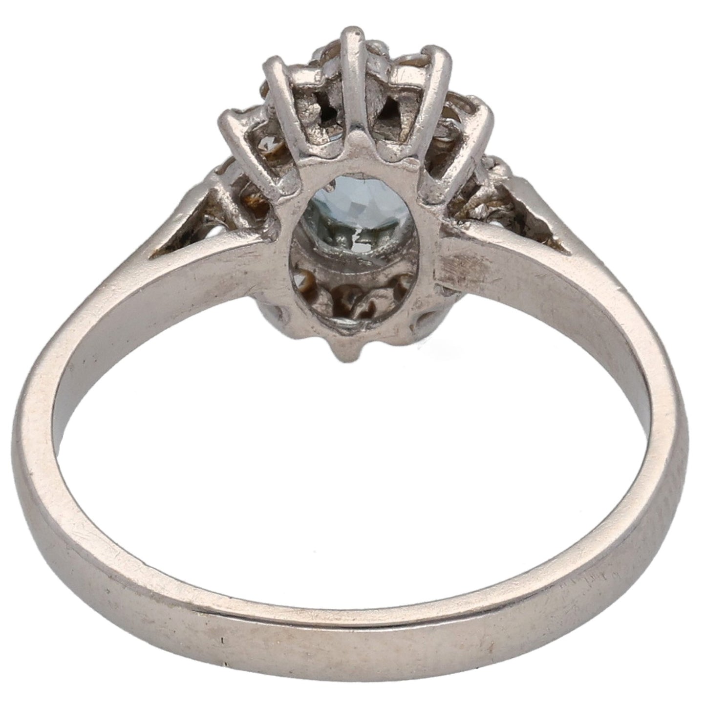 9ct White Gold Topaz & White Topaz Dress/Cocktail Ring Size L
