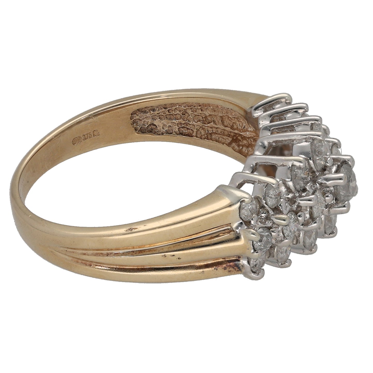 9ct Gold 0.96ct Diamond Dress/Cocktail Ring Size Q