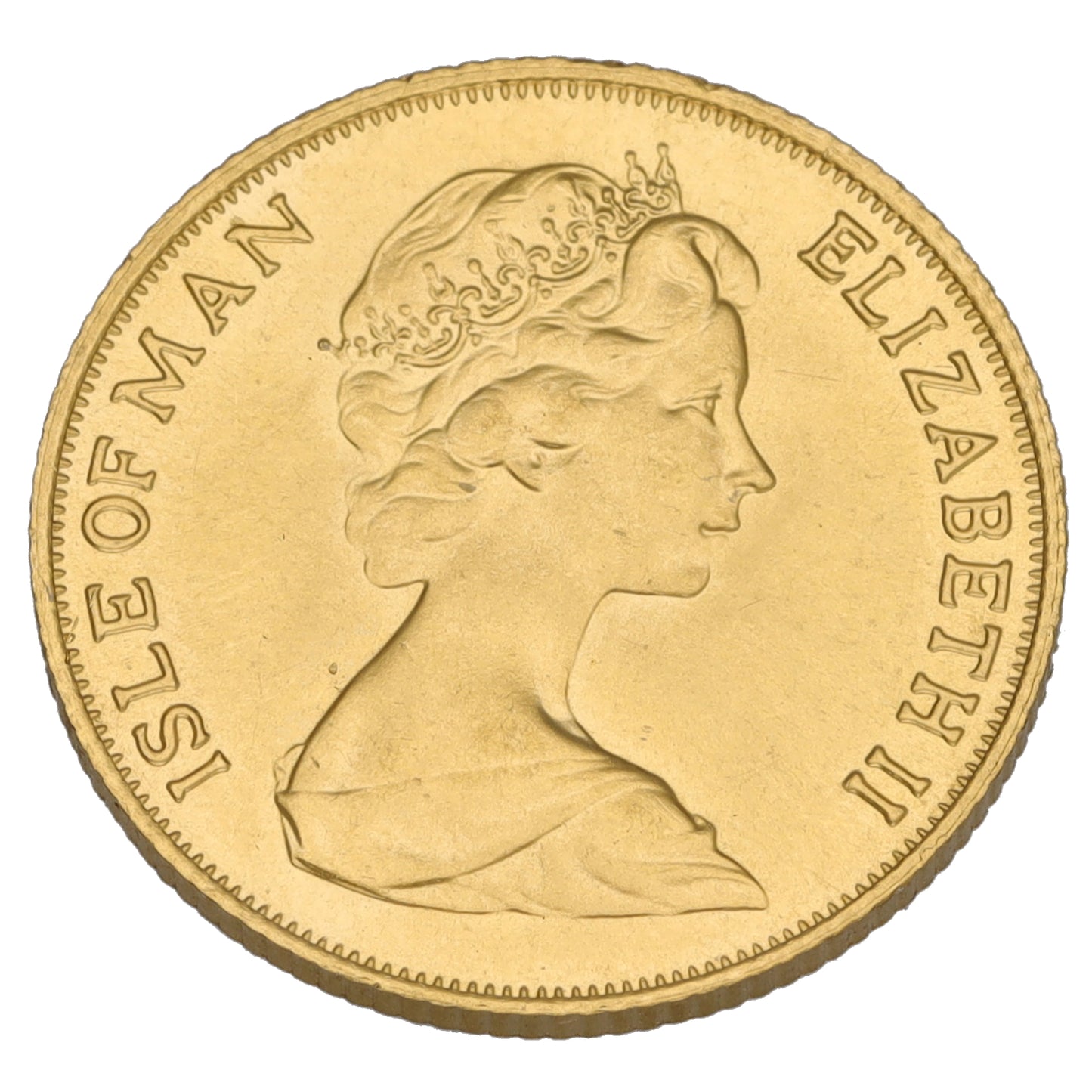 22ct Gold Queen Elizabeth II Isle of Man Full Sovereign Coin 1973