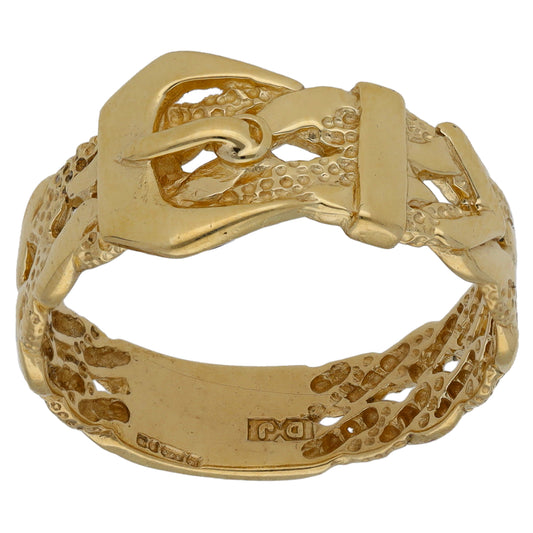 9ct Gold Buckle Ring Size T