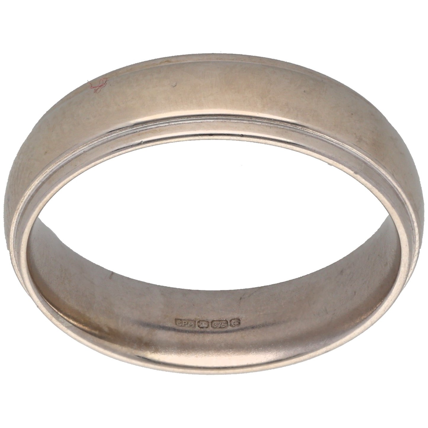 9ct White Gold Patterned Wedding Ring Size U