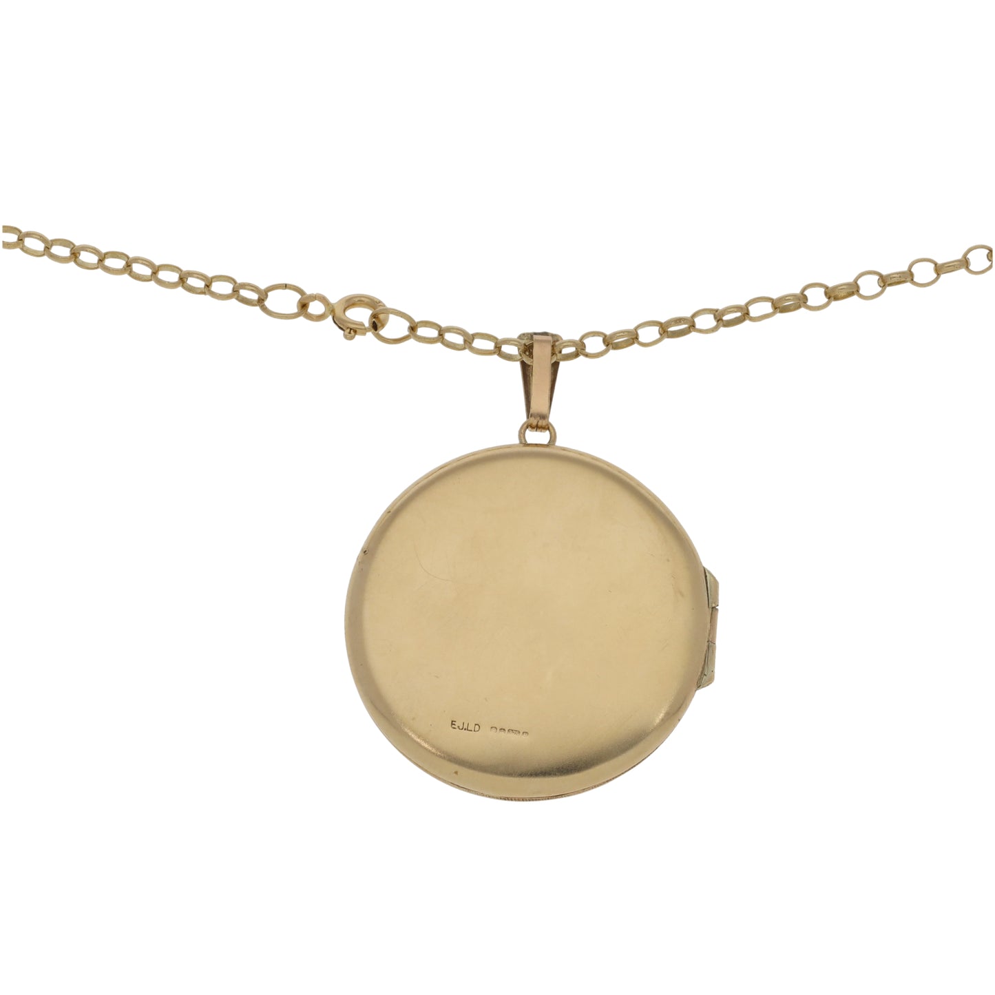 9ct Gold Patterned Locket Pendant With Chain