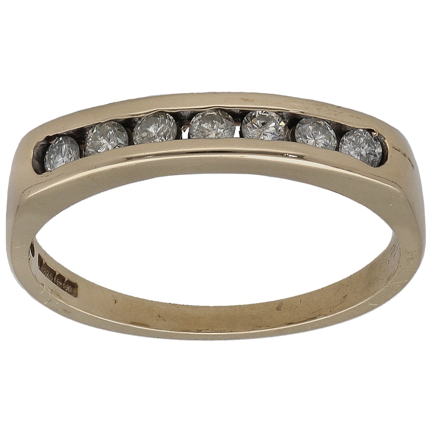 9ct Gold 0.21ct Diamond Half Eternity Ring Size M