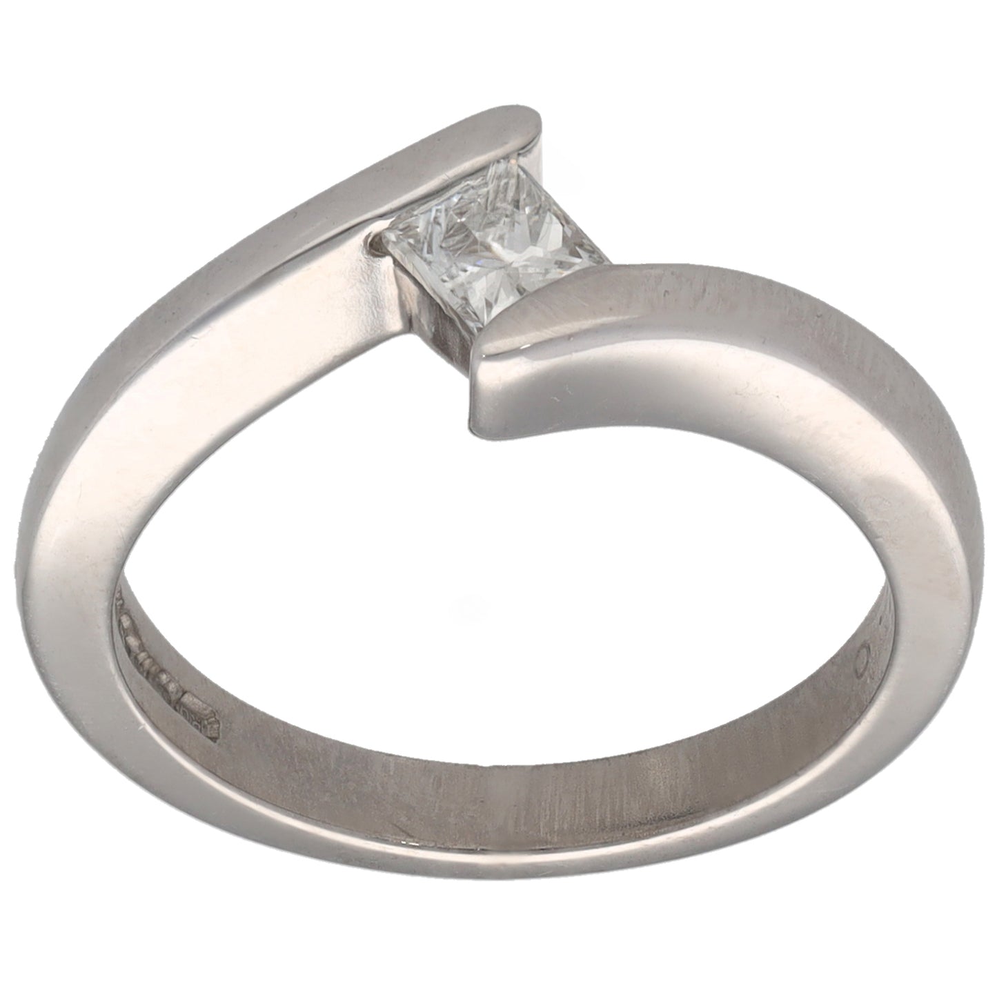 18ct White Gold 0.25ct Diamond Solitaire Ring Size K