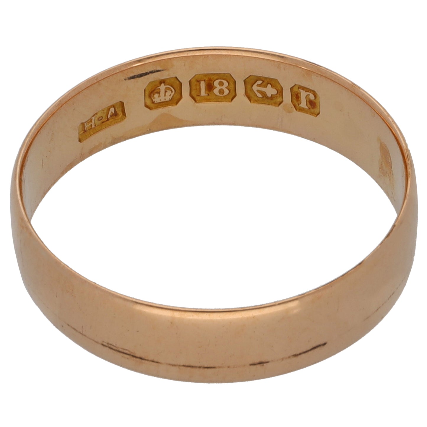 18ct Gold Plain Wedding Ring Size P