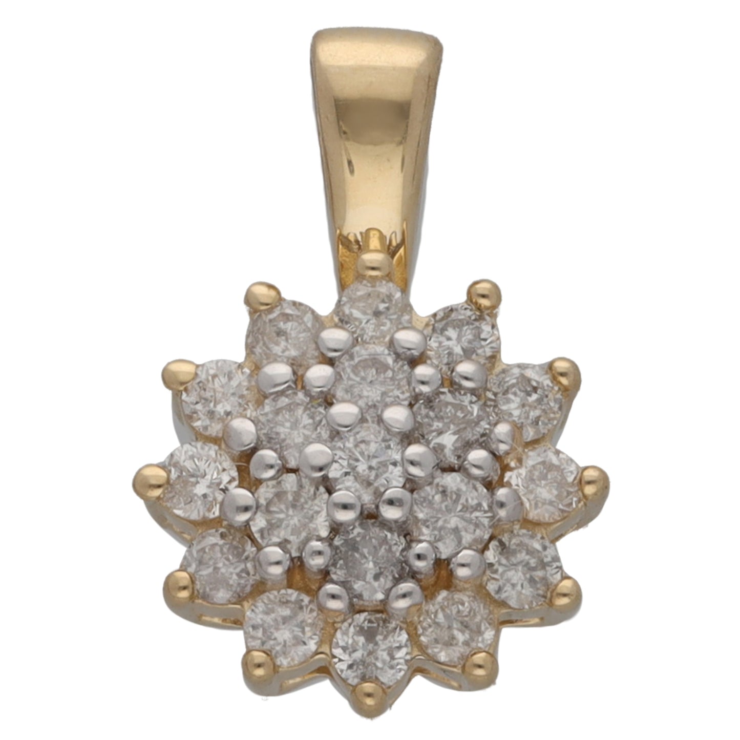 New 9ct Gold 0.26ct Diamond Cluster Pendant