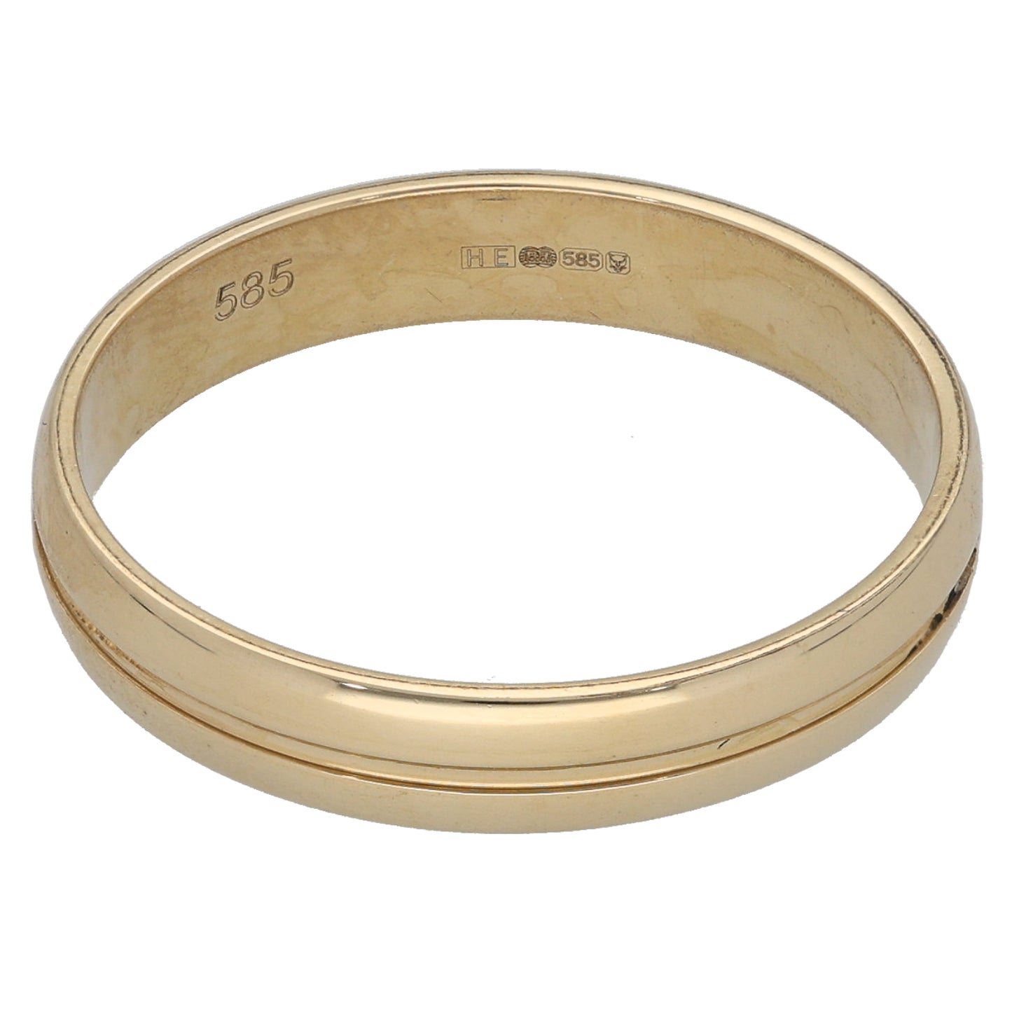 14ct Gold 0.01ct Diamond Patterned Wedding Ring Size T